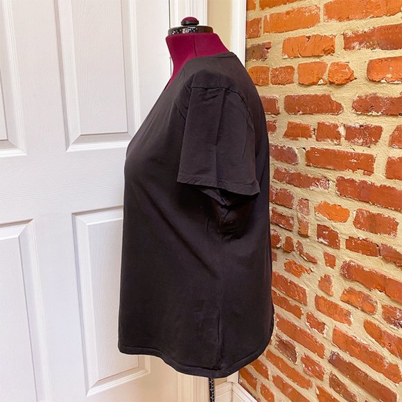 Just My Size Black Round Neck Short Sleeve T-Shirt - Picture 4 of 4